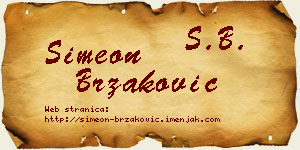 Simeon Brzaković vizit kartica